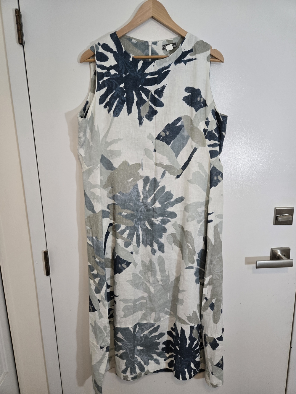 Art by Dolcezza Floral Print Sleeveless Linen-Blend Dress